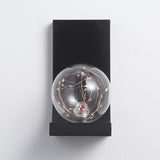 Modern Black LED Flush Mount Wall Sconce with Glass Globe Shade