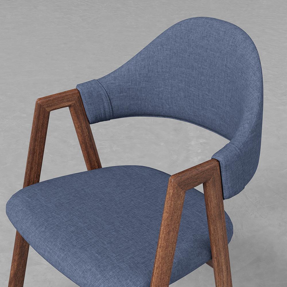 Gray Linen Upholstered Dining Chair Side Chair (Set of 2)