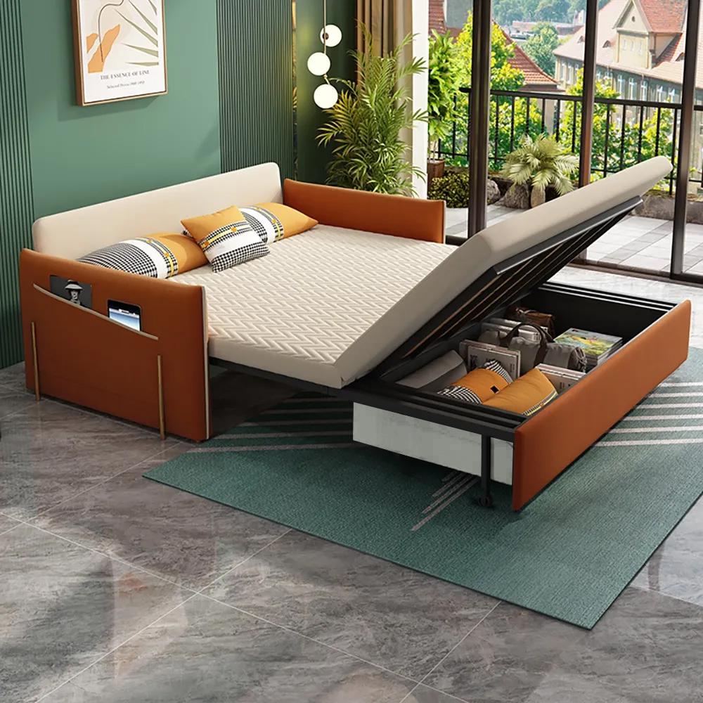 Velvet Full Sleeper Sofa Upholstered Convertible Modern Sofa with Storage