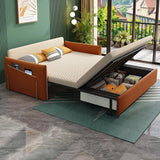 Velvet Full Sleeper Sofa Upholstered Convertible Modern Sofa with Storage