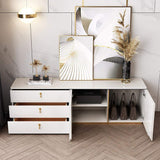 Modern White Rectangular TV Stand with Drawers & Doors for TVs Up To 70"-Richsoul-Furniture,Living Room Furniture,TV Stands
