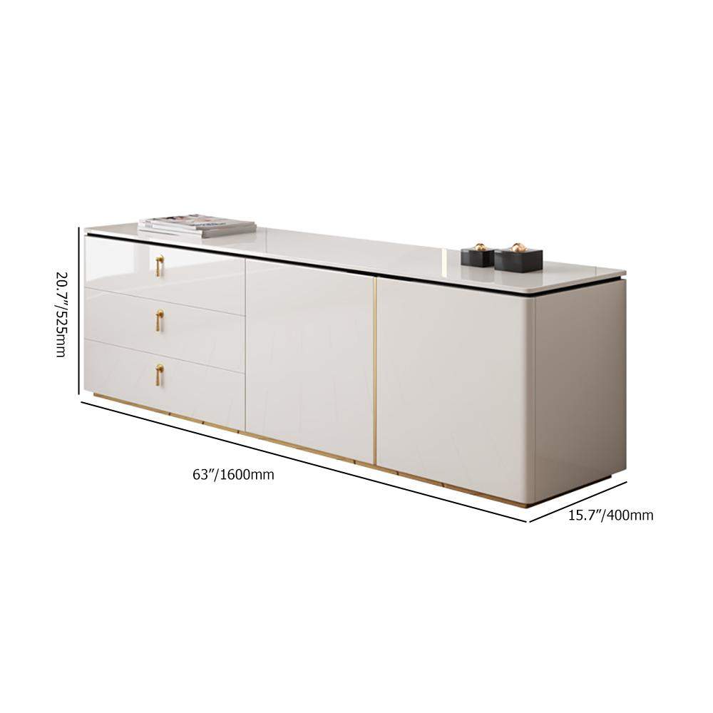 Modern White Rectangular TV Stand with Drawers & Doors for TVs Up To 70"-Richsoul-Furniture,Living Room Furniture,TV Stands