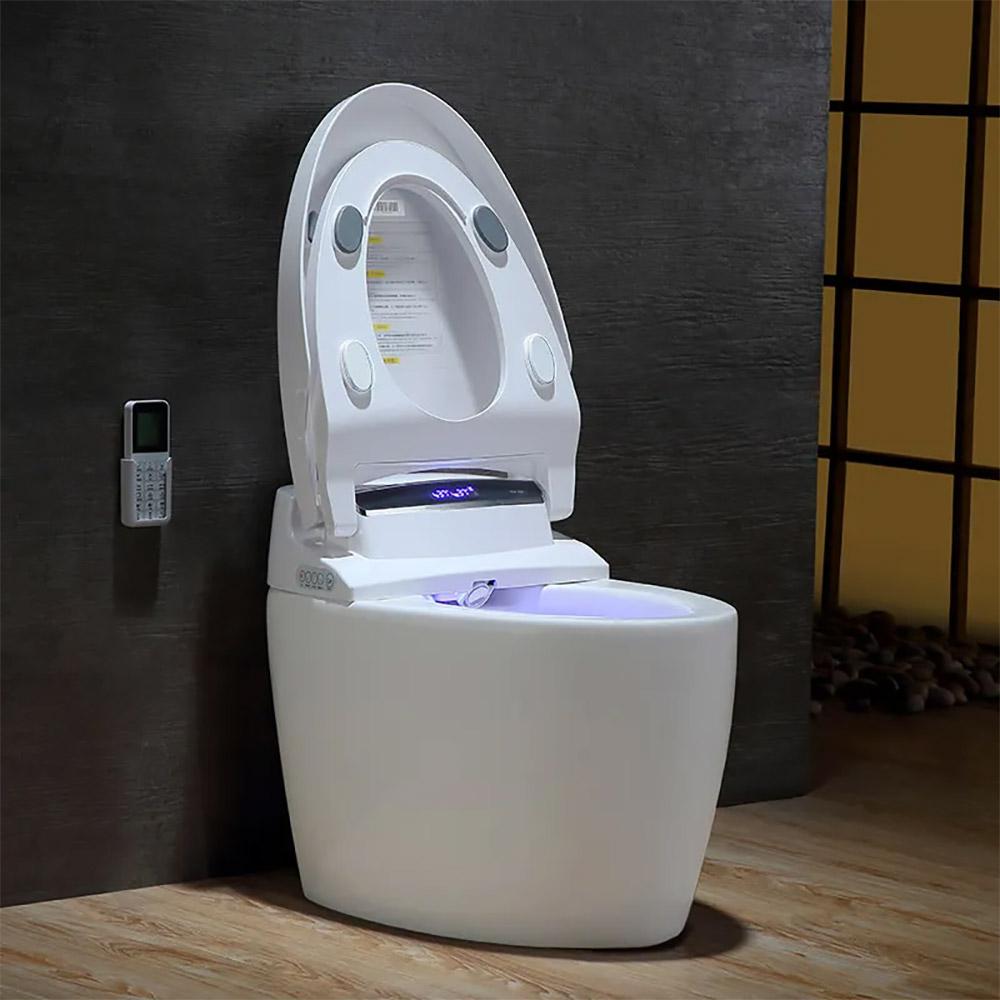 Modern Smart One-Piece 1.28 GPF Floor Mounted Elongated Toilet and Bidet with Seat