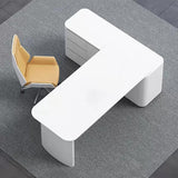 White L-Shape Executive Desk Large Home Office Desk Storage Drawers & Cabinet Right Hand