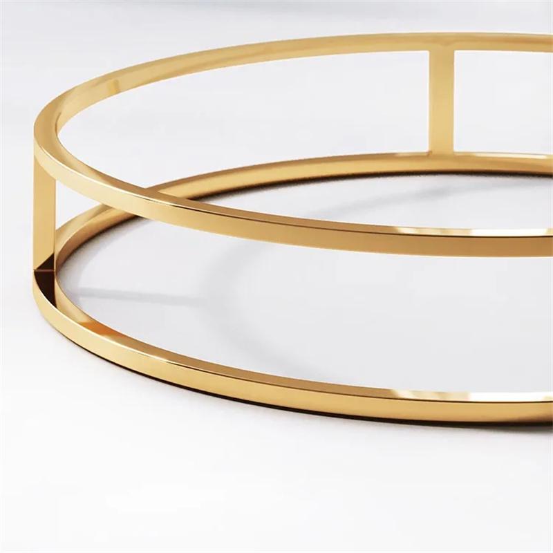 White Round Modern Wood Swivel Coffee Table with Storage Drawer in Gold