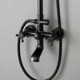 Classic Vintage Bathroom Exposed Rainfall Shower System Handheld Shower Antique Black