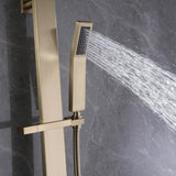Exposed Thermostatic Shower Fixture with Rain Shower Head and Hand Shower Matte Black