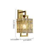 Modern 1-Light Brass Decorative Wall Sconce with Water-ripple Glass Shade