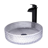 Vessel Transparent Diamond Shaped Crystal Glass Bathroom Wash Sink