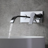 Virt Contemporary Single Handle Wall Mount Bathroom Sink Faucet Polished Chrome