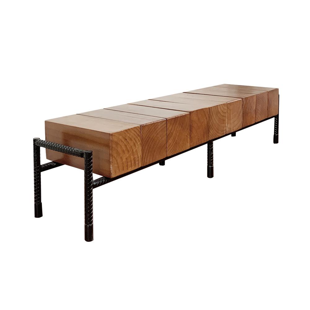 Walnut Black Industrial Pine Wood & Metal TV Stand | Supports 65-inch TVs