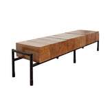 Walnut Black Industrial Pine Wood & Metal TV Stand | Supports 65-inch TVs