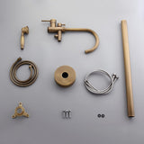 Classic Single Handle Swirling Spout Freestanding Tub Faucet with Handshower