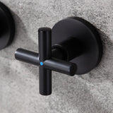 Melro Modern Wall Mounted Cross Handles Brass Bathroom Washing Sink Faucet in Matte Black