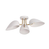 Modern 3-Light Geometric Semi Flush Mount Light Ceiling Lamp Fixture with White Shade
