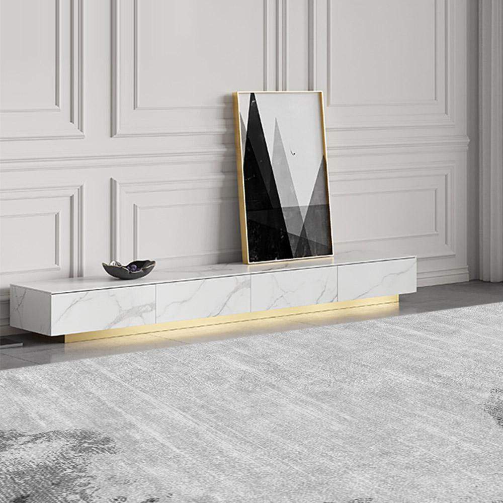 Italian White TV stand Minimalist Stone 4-Drawer Media Console in Large-Richsoul-Furniture,Living Room Furniture,TV Stands