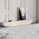 Mueble de TV italiano blanco Consola multimedia de 4 cajones de piedra minimalista en tamaño grande