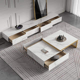 Italian White TV stand Minimalist Stone 4-Drawer Media Console in Large-Richsoul-Furniture,Living Room Furniture,TV Stands
