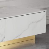Italian White TV stand Minimalist Stone 4-Drawer Media Console in Large-Richsoul-Furniture,Living Room Furniture,TV Stands