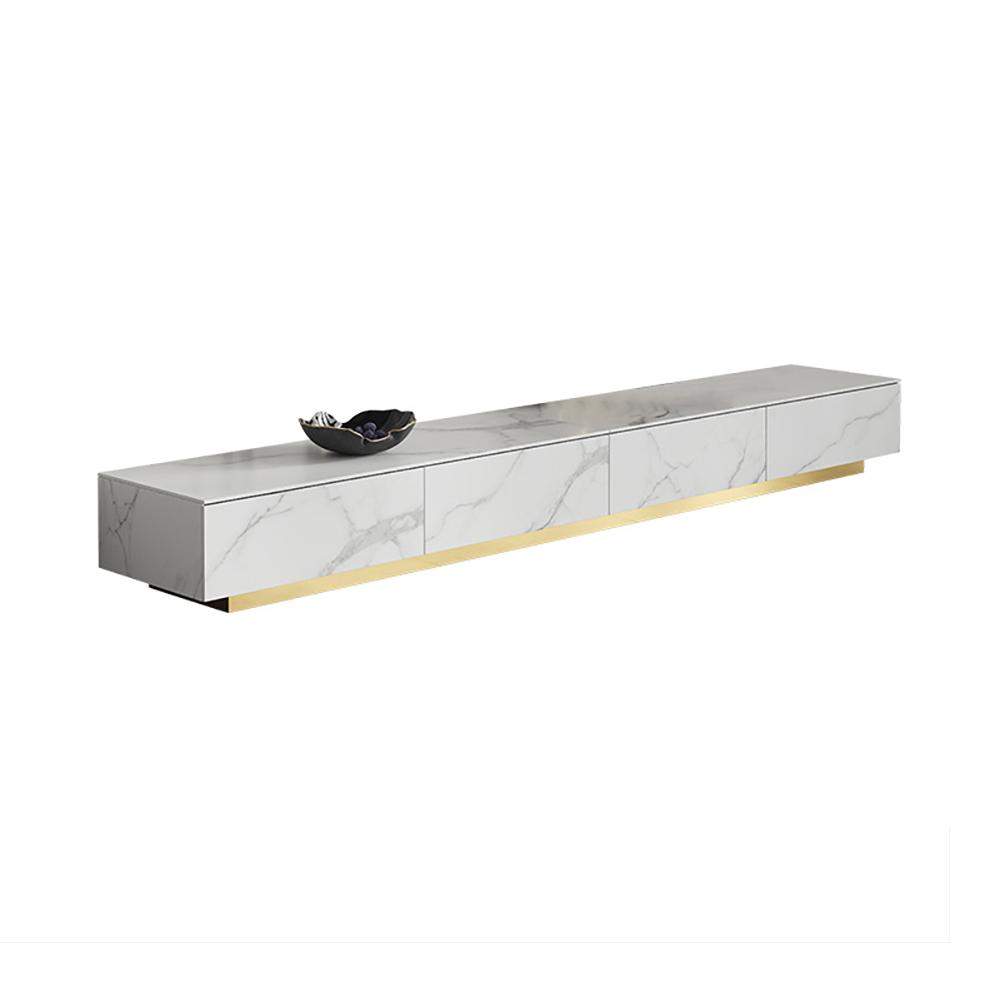 Italian White TV stand Minimalist Stone 4-Drawer Media Console in Large-Richsoul-Furniture,Living Room Furniture,TV Stands