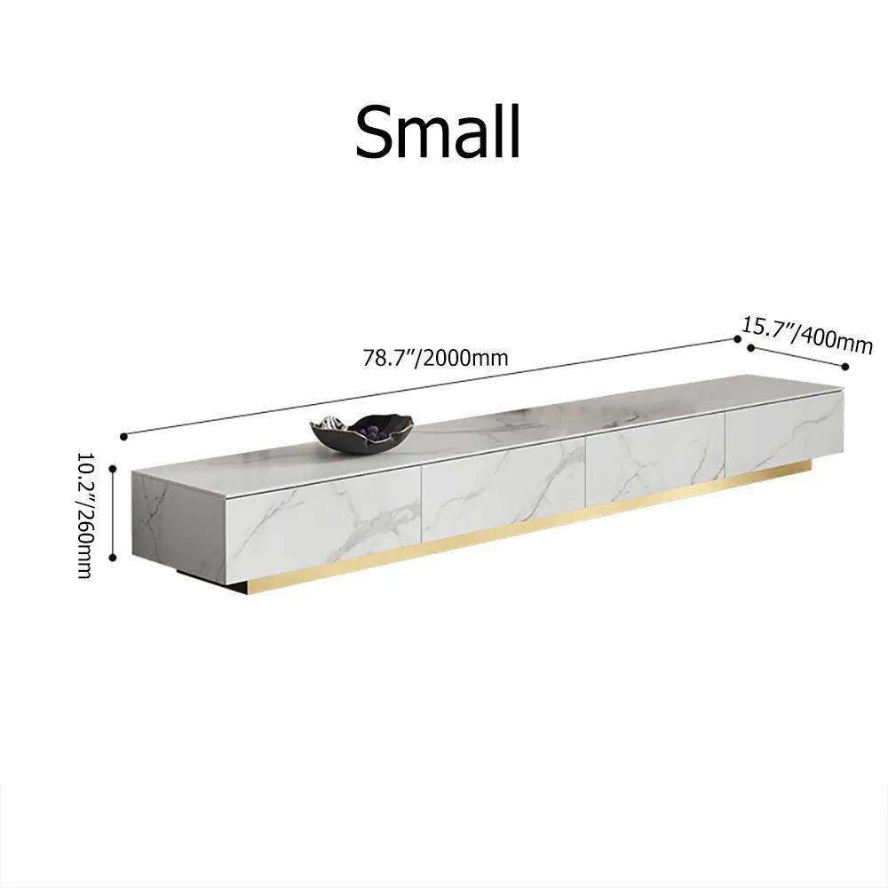 Italian White TV stand Minimalist Stone 4-Drawer Media Console in Large-Richsoul-Furniture,Living Room Furniture,TV Stands