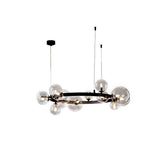Modern Black Glass Bubble Chandelier 24-Light for Living Room and Dining Room