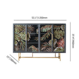 53" Modern Painted Sideboard Buffet with Glass Doors and Shelves