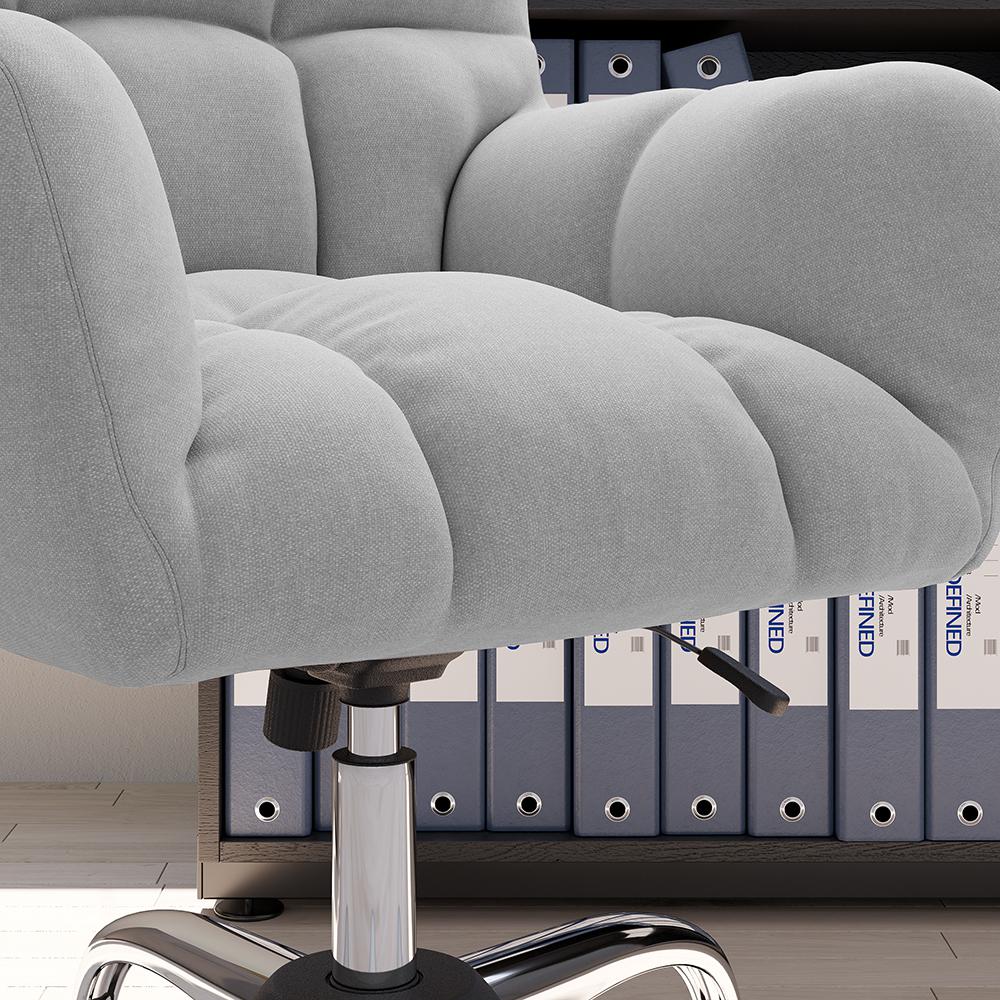 Modern Office Chair Upholstered Cotton & Linen Swivel Task Chair Height Adjustable