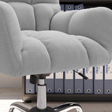 Modern Office Chair Upholstered Cotton & Linen Swivel Task Chair Height Adjustable
