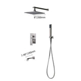 Dree LED Brushed Nickel Shower Set 10" with Hand Shower & Tub Spout Shower Combo Set