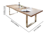 Rustic 60" Live Edge Dining Table for 6 Person Wooden Tabletop Sled Base