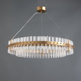 Contemporary Glass Living Room Chandelier in Brass