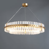 Contemporary Glass Living Room Chandelier in Brass