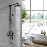 Industrial Style Wall-Mounted Shower System 2-function in Black