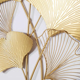 21.7" x 43.3" Metal Gold Ginko Leaf Modern Home Wall Decor