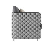 27.6" Wide Modern Aluminum & Rope Outdoor Patio Sofa with Cushion in Gray