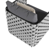 27.6" Wide Modern Aluminum & Rope Outdoor Patio Sofa with Cushion in Gray