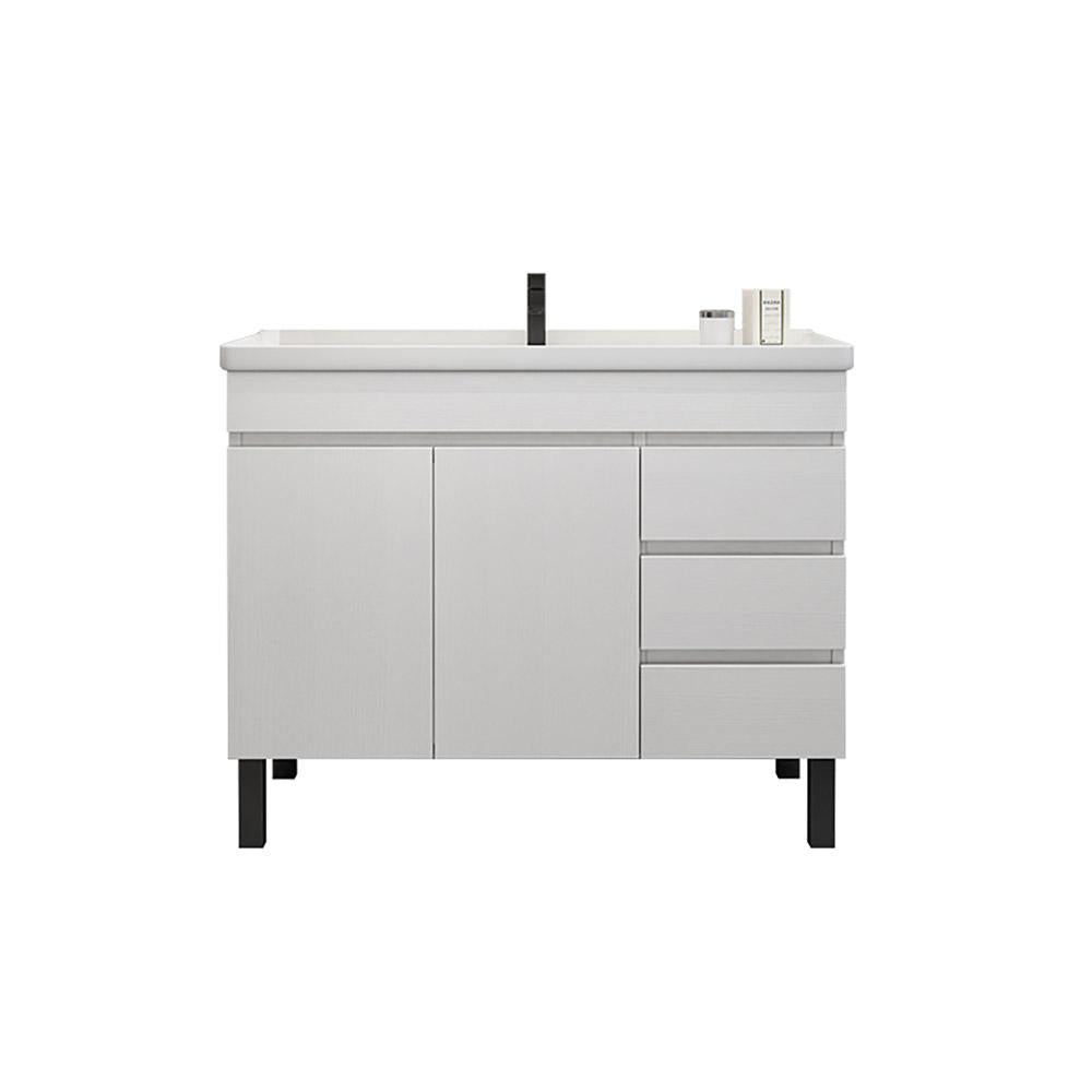 36" Modern Black Bathroom Vanity Ceramics Single Sink Freestanding with 3 Drawers