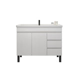 36" Modern Black Bathroom Vanity Ceramics Single Sink Freestanding with 3 Drawers