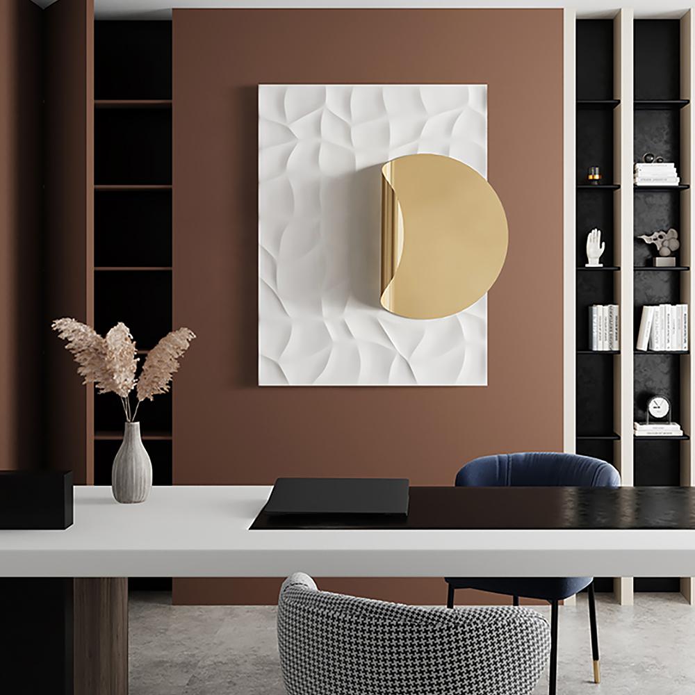Rectangle Modern Orange Wall Decor Background Creative Geometric Wall Art