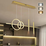 Geometric Dimmable Kitchen Island Light Metal Pendant Light in Black