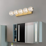 4-Light Clear Acylic Vanity Wall Light for Bathroom in Gold
