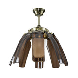42" Retractable Ceiling Fan with Light Kit and Remote 8 Clear ABS Blades Included