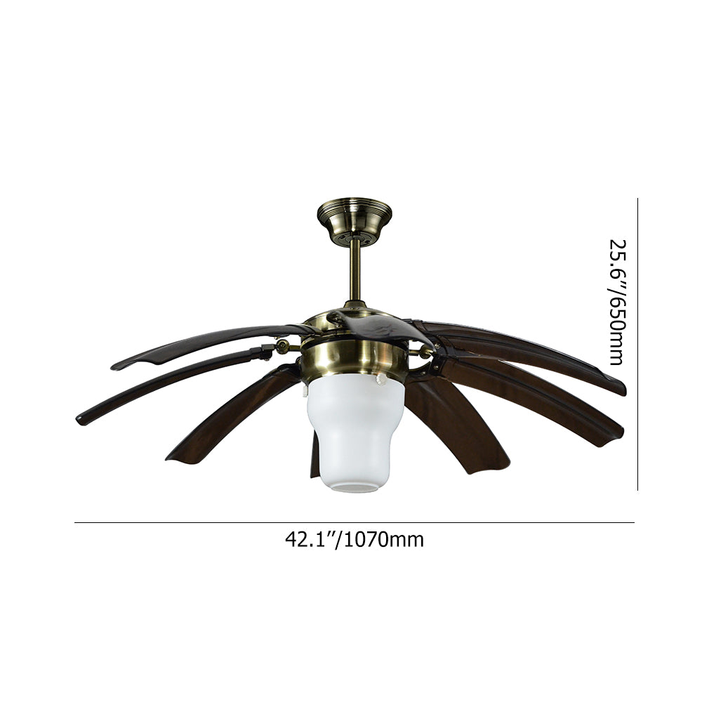 42" Retractable Ceiling Fan with Light Kit and Remote 8 Clear ABS Blades Included
