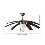 42" Retractable Ceiling Fan with Light Kit and Remote 8 Clear ABS Blades Included