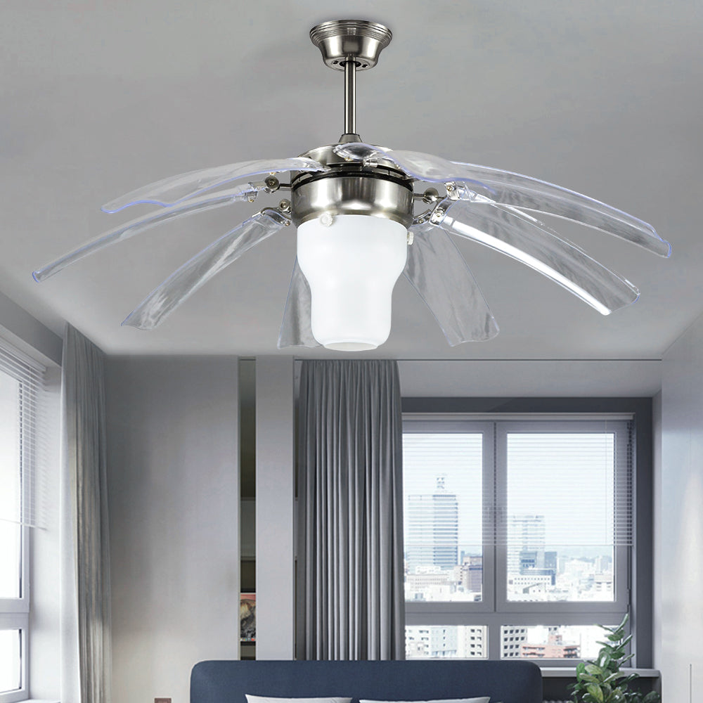 42" Retractable Ceiling Fan with Light Kit and Remote 8 Clear ABS Blades Included