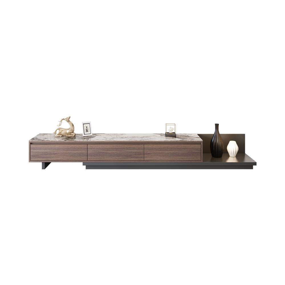 Modern Extendable Stone Top TV Stand with 3 Drawers-Richsoul-Furniture,Living Room Furniture,TV Stands