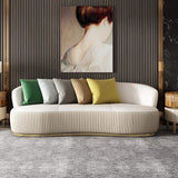 3-Seater Curved Shape Luxury Faux Leather Sofa Pillows Included-Richsoul-Furniture,Living Room Furniture,Sofas & Loveseats
