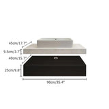 40" Modern Floating Bathroom Vanity Set With Single Sink White and Black