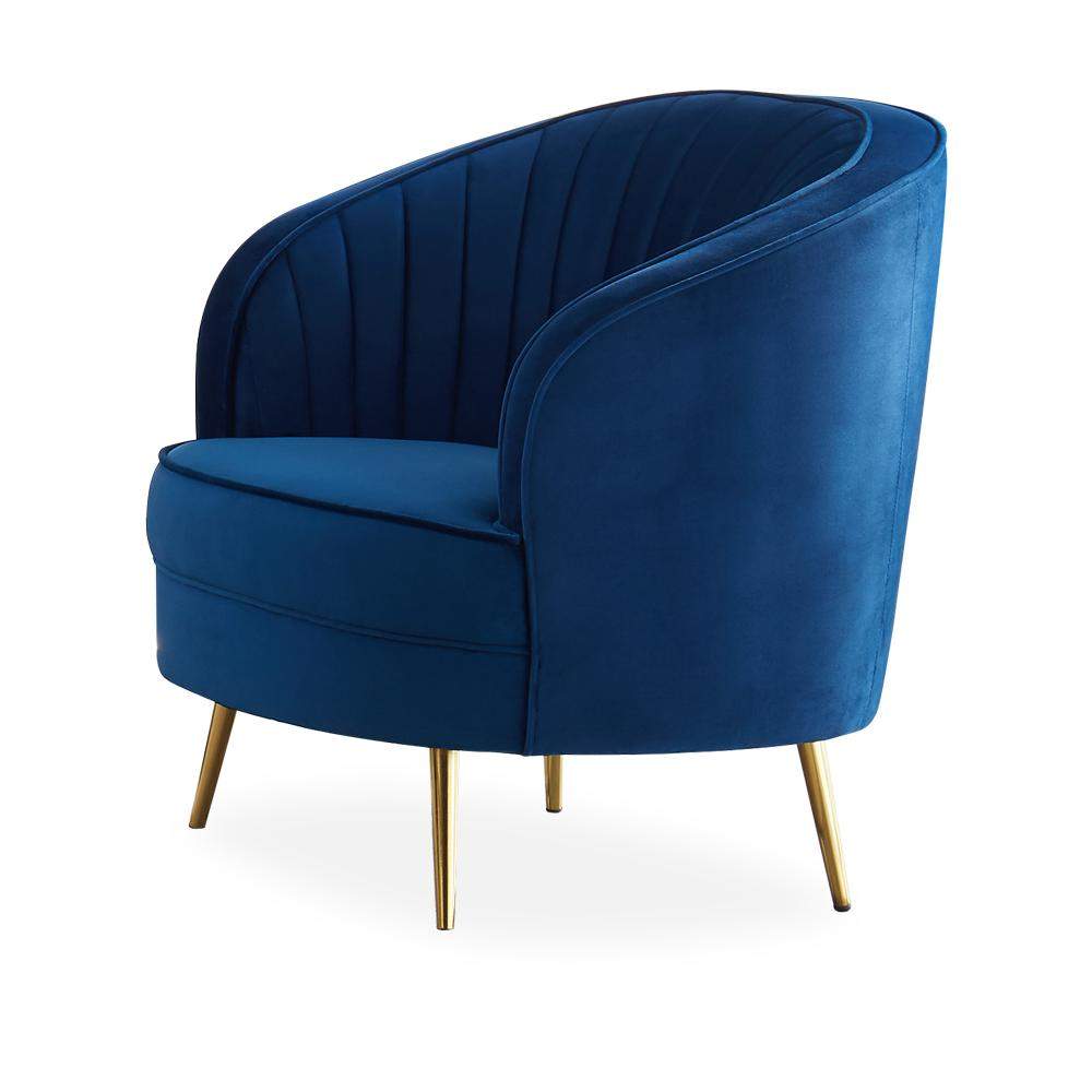 Luxury Blue Velvet Sofa Set 3 Pieces Living Room Set Curved 3-Seater Loveseat & Sofa-Richsoul-Furniture,Living Room Furniture,Sectionals